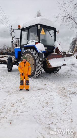 Уборка снега трактором мтз 82
