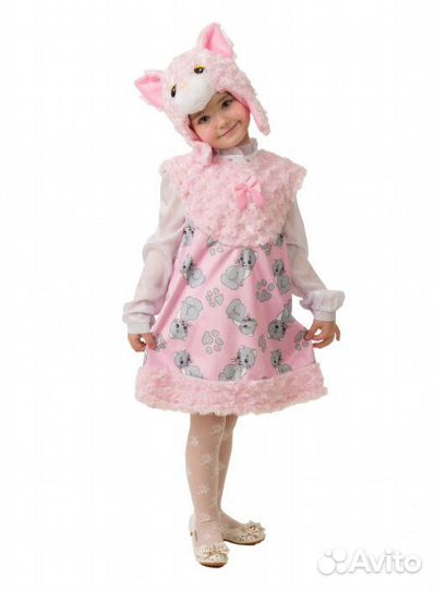 Новый костюм Кошка 104 110 Розовая Кошечка Котенок