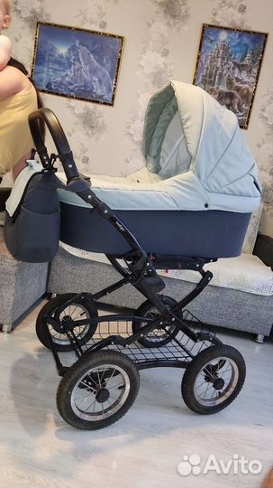 Коляска зимняя детская 1в1 Индиго