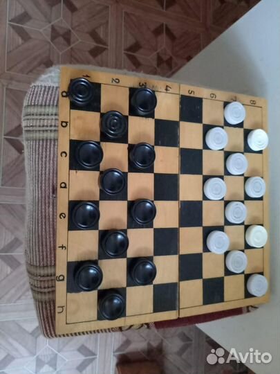 Шашки + доска времен СССР дерево