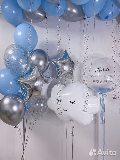 Воздушные шары (геливые) на выписку с роддома