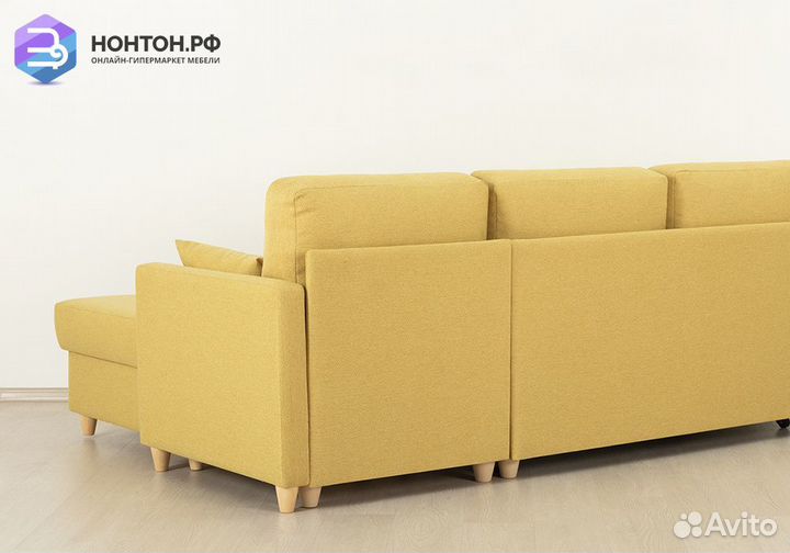 Диван угловой дельфин Дилан желтый