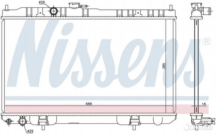 Радиатор охлаждения двс nissan almera classic (200