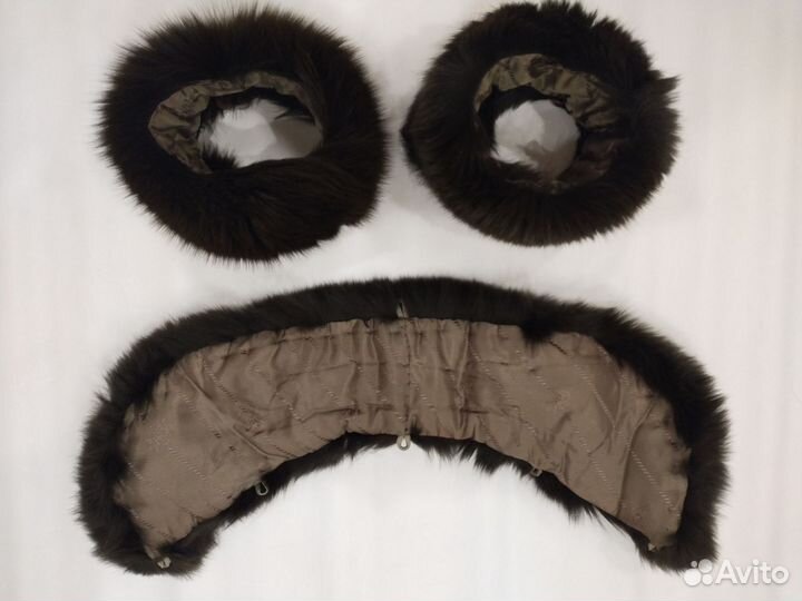 Меховой воротник с манжетами