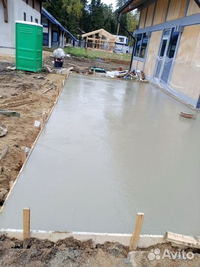 Бетонные работы отмостка фундамент площадка забор