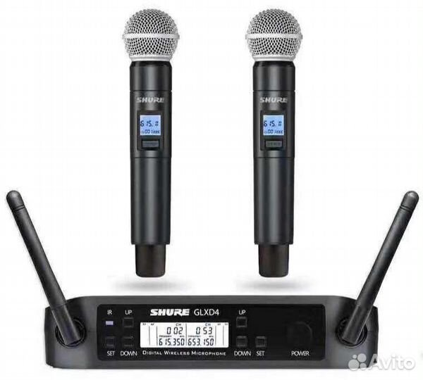 Микрофоны Shure 2ш Вокальные GLX-D4 Радио Pro Жк/Ц