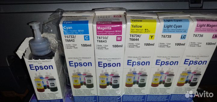 Чернила Epson для снпч 6 цветов