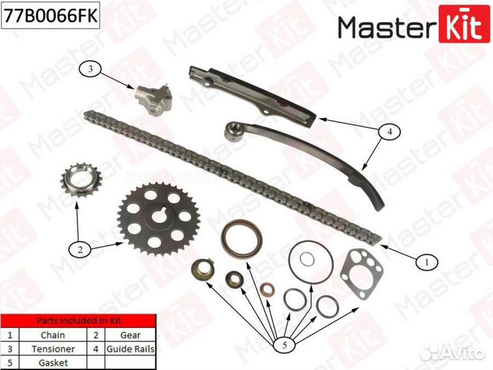 Masterkit 77B0066FK Комплект цепи грм