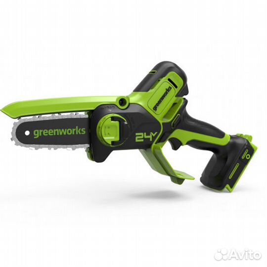 Аккумуляторная мини пила цепная greenworks G24MCS1