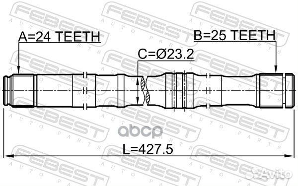 Полуось левая 0112-ZNR10LH Febest
