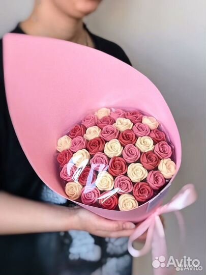 Шоколадный букет розы