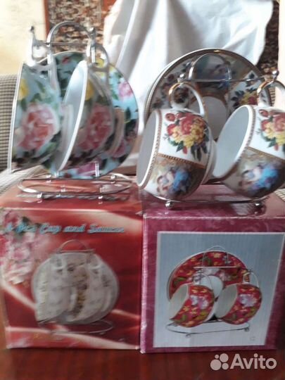 Ваза конфетница, кофейный сервиз, чайная пара