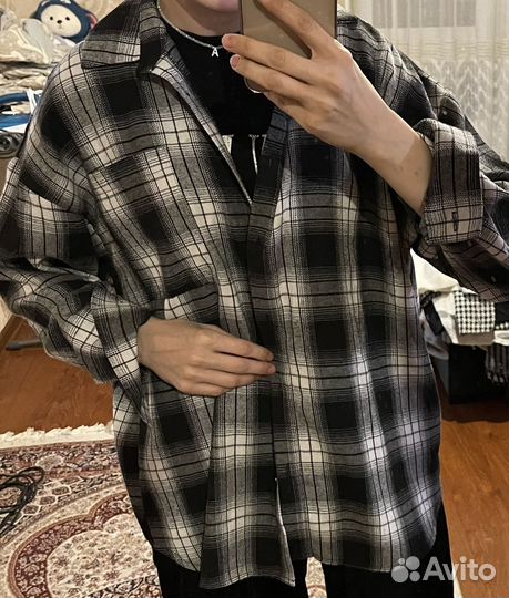 Рубашка в клетку оверсайз женская