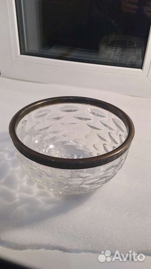 Салатник хрусталь мельхиор СССР