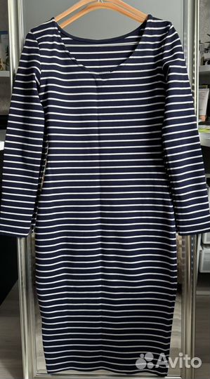 Платье в полоску женское плотное 40