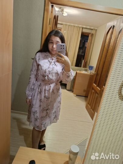 Летнее нежное сиреневое платье zolla