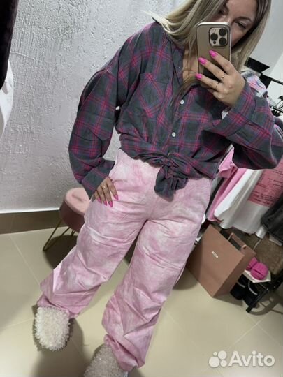 Рубашка в клетку женская