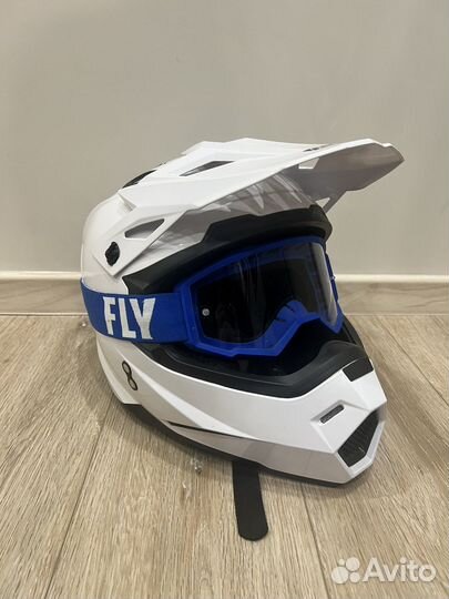 Кроссовый шлем ataki и очки fly