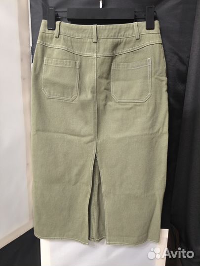 Джинсовая юбка миди