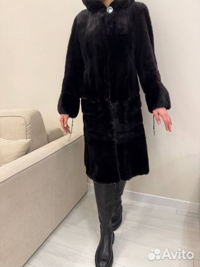 Шуба норковая 48 50 с капюшоном