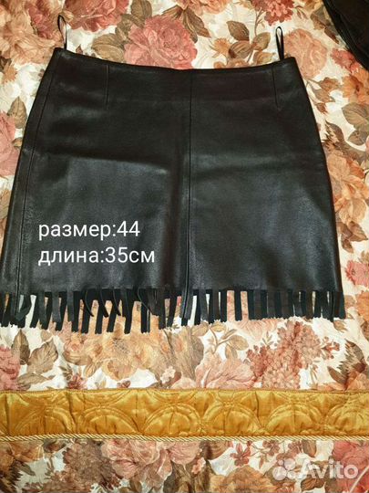 Кожаная юбка натуральная новая