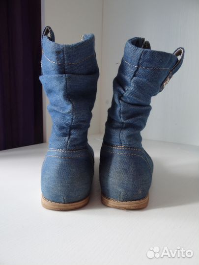 Сапоги джинсовые