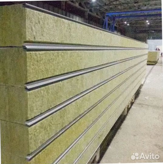 Сэндвич панели стеновые из минерал. ваты от 200 м2