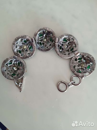 Винтажный браслет под серебро
