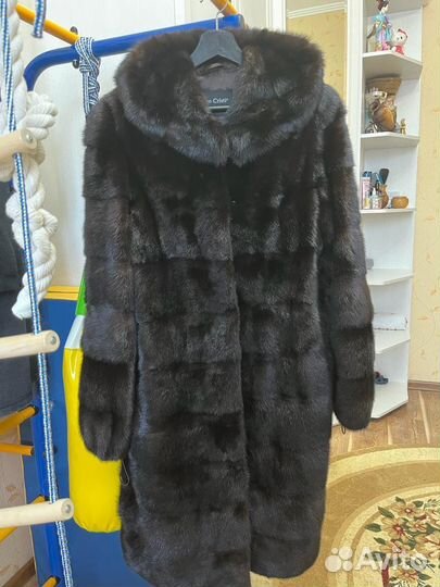 Шуба норковая с капюшоном