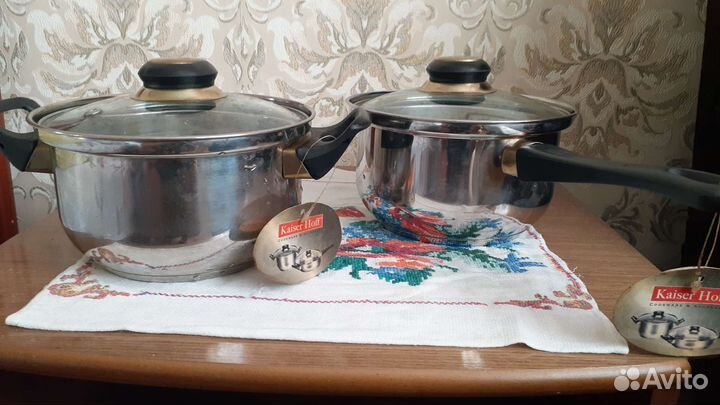 Кастрюля и кастрюля-ковш новые с крышками