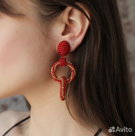 Серьги клипсы ручная работа