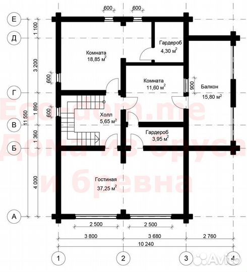 Проект дома из бруса 12х11 № эд-30
