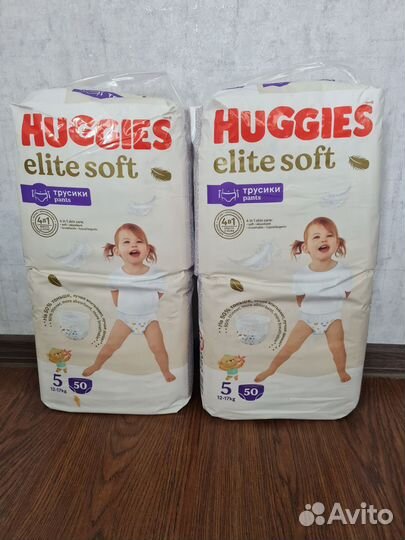 Huggies elite soft трусики размер 5 50 штук