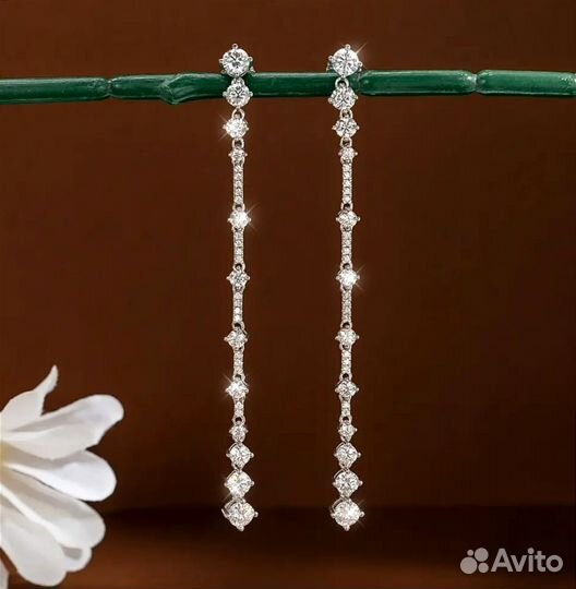 Серьги с муассанитами 4.93ct пара