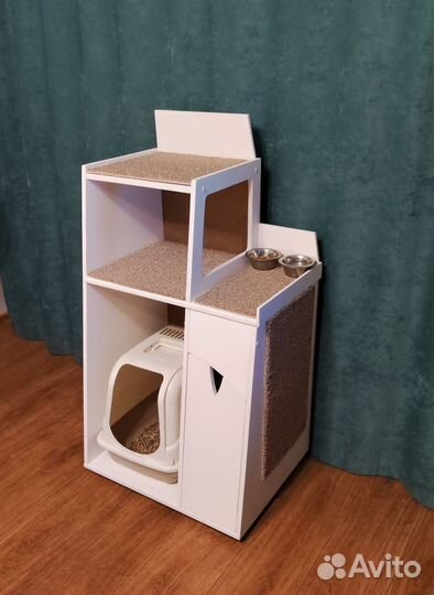 Домик для кошки, с когтеточкой и ящиками