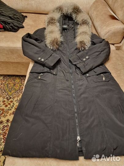 Пальто женское, 46 с длинным мехом