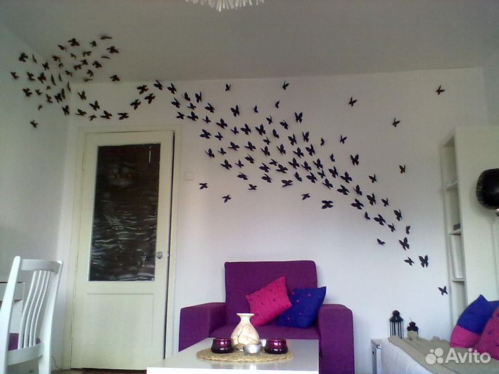 Бабочки декор на стену 120 шт