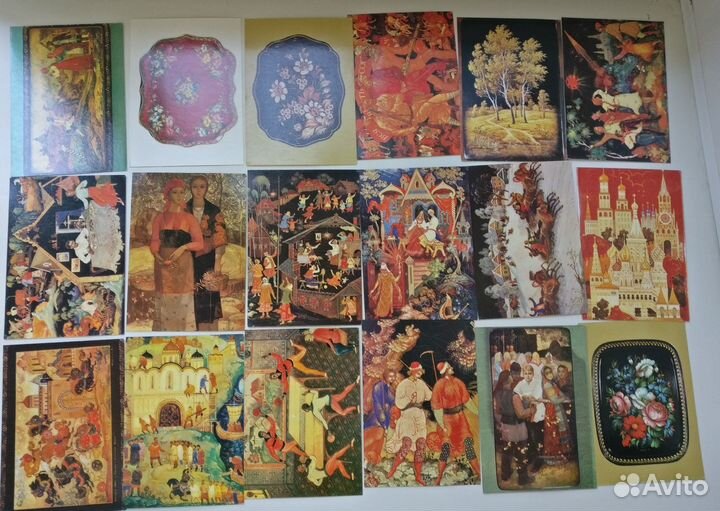 Набор открыток СССР русские художественные лаки