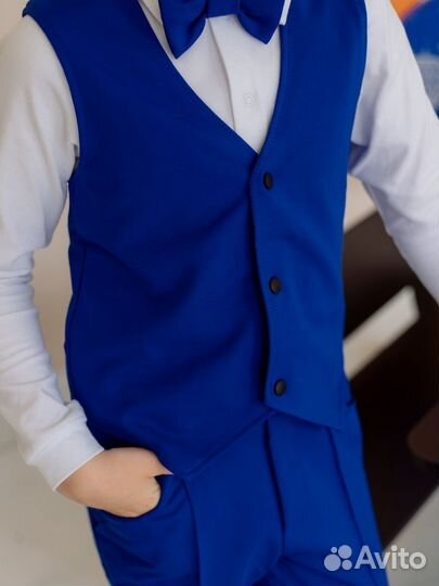 Костюм школьный двойка (жилет, брюки, бабочка)