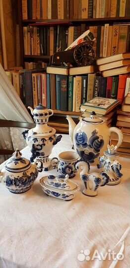 Гжель самовар фигурка конфетница