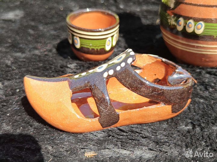 Набор: кувшин, 2 стопки, пепельница, СССР