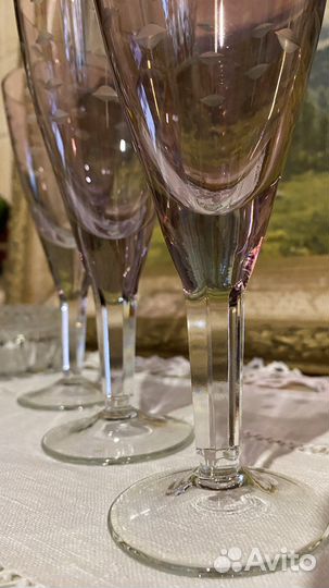 Фужеры марганцевое стекло СССР