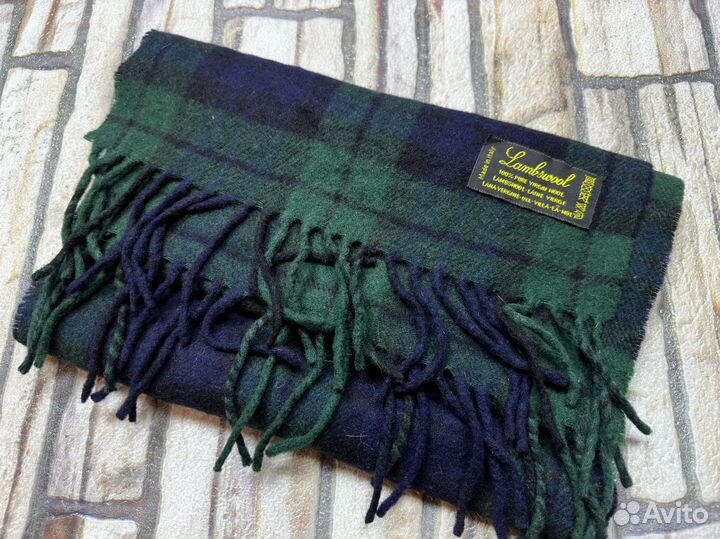 Итальянский Шерстяной Клетчатый Шарф Тартан