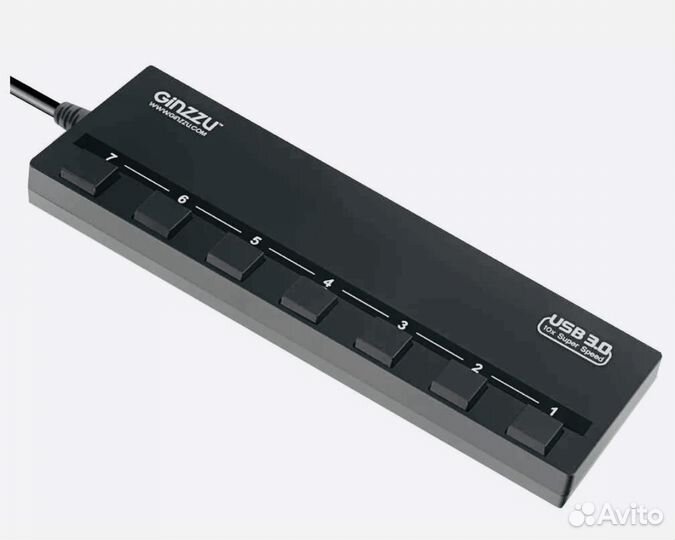 Хаб, концентратор Ginzzu GR-388uаb, USB 3.0
