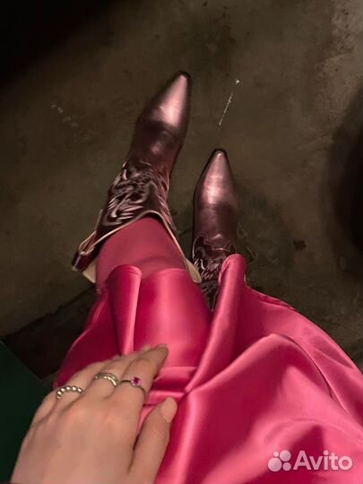 Сапоги ковбойские женские розовые