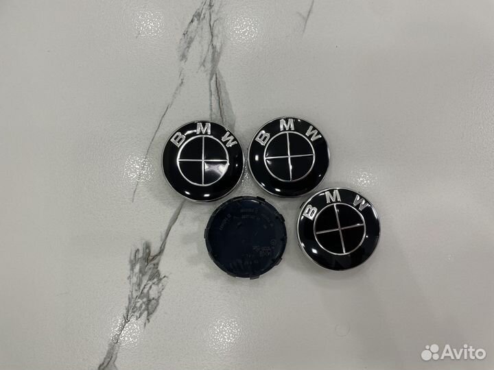Колпачки в диски BMW 56 мм черные колесные