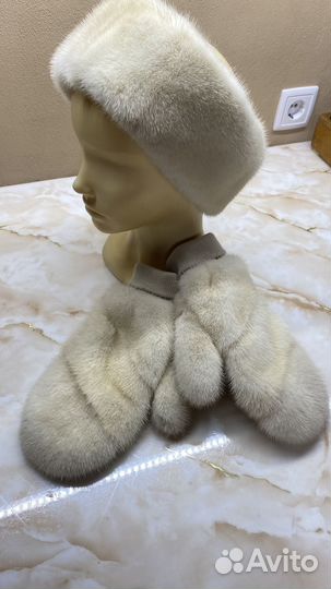 Варежки и повязка комплект 