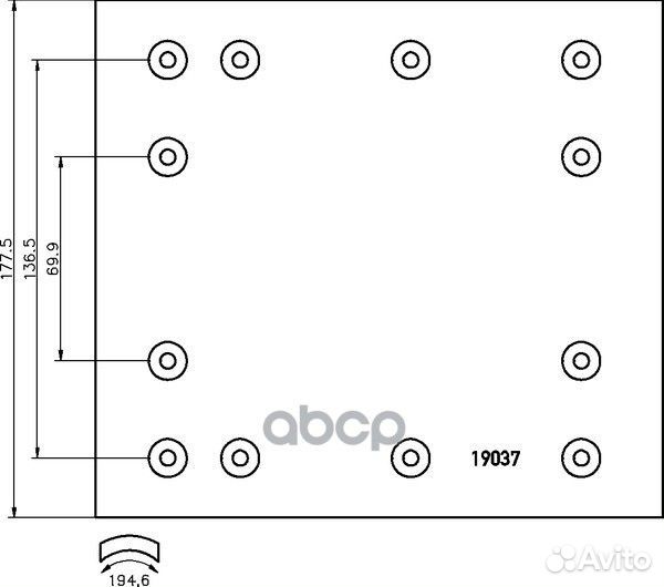 1903617 накладки торм.1-рем WVA 19036 419x177