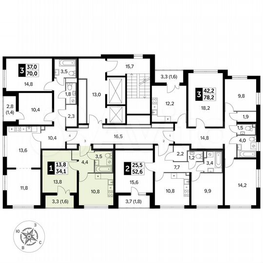 1-к. квартира, 34,1 м², 20/23 эт.