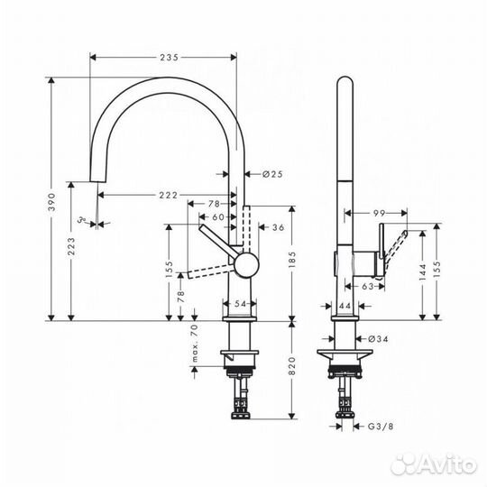 Смеситель для кухни talis m 54 72804000